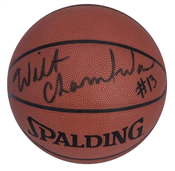 Wilt Chamberlain Signed Spalding Basketball (Beckett) (BGS 10)
